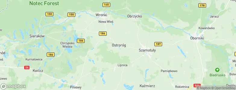 Ostroróg, Poland Map