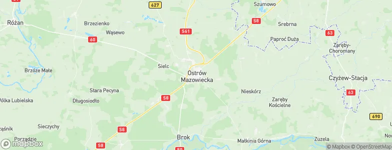Ostrów Mazowiecka, Poland Map