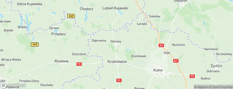 Ostrowy, Poland Map