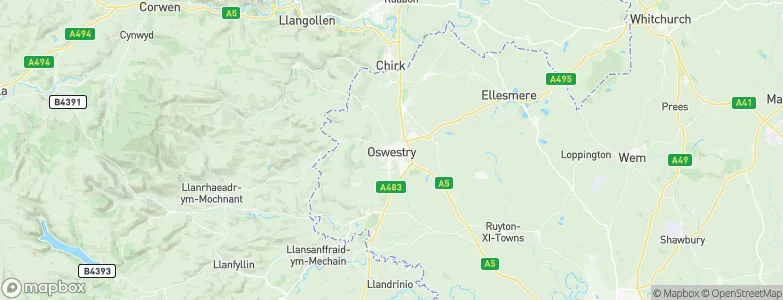 Oswestry, United Kingdom Map