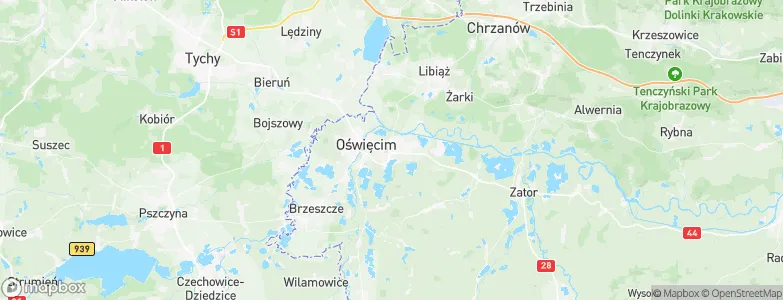 Oświęcim, Poland Map