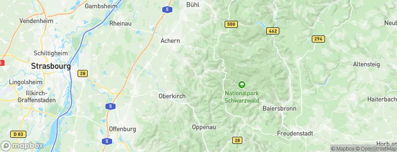 Ottenhöfen im Schwarzwald, Germany Map