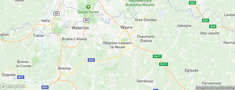 Ottignies, Belgium Map
