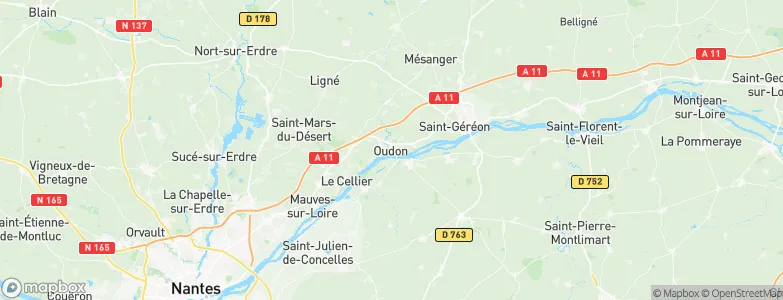 Oudon, France Map