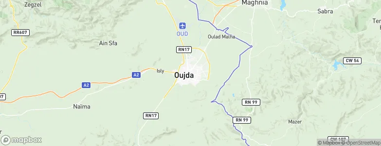 Oujda, Morocco Map