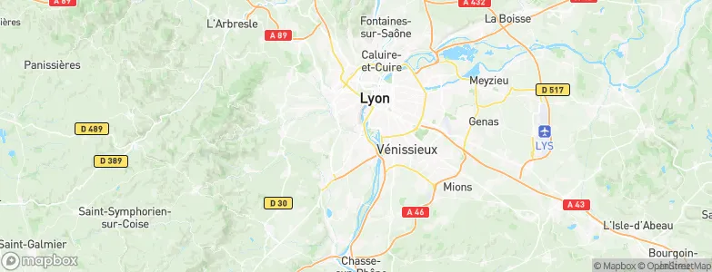 Oullins, France Map