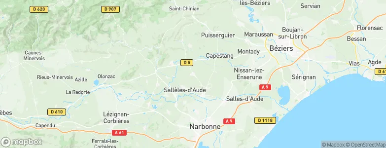 Ouveillan, France Map