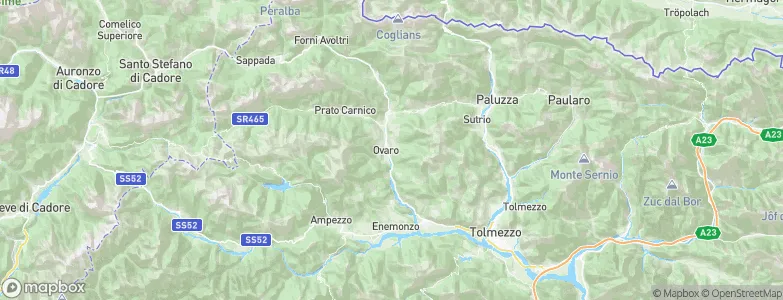 Ovaro, Italy Map