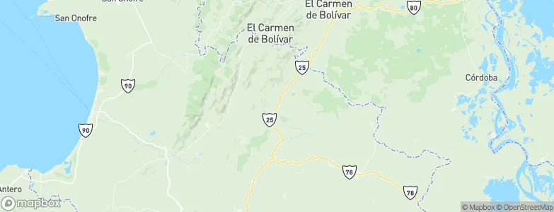 Ovejas, Colombia Map