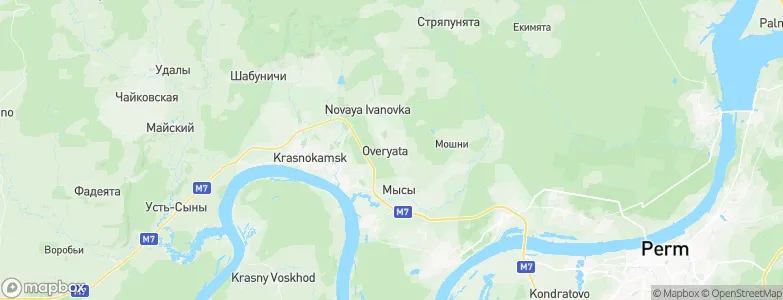 Overyata, Russia Map