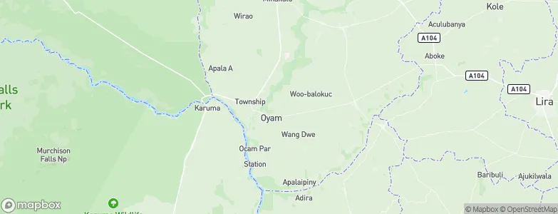 Oyam, Uganda Map