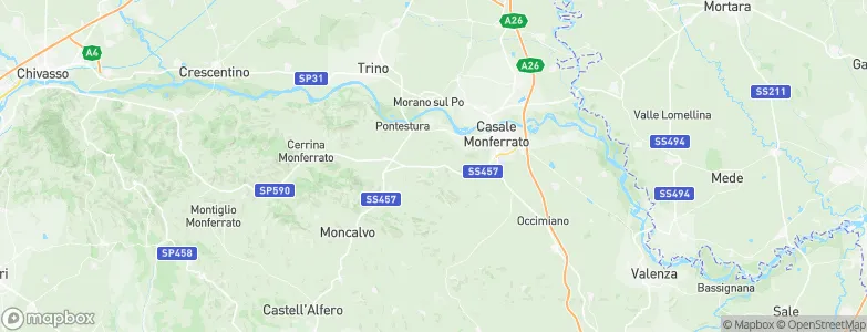 Ozzano Monferrato, Italy Map