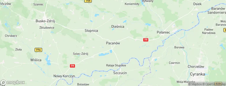 Pacanów, Poland Map