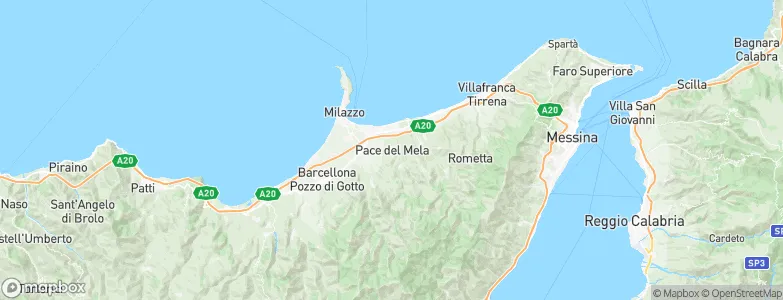 Pace del Mela, Italy Map