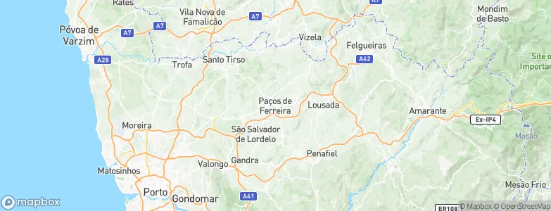 Paços de Ferreira, Portugal Map