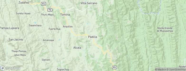 Padilla, Bolivia Map