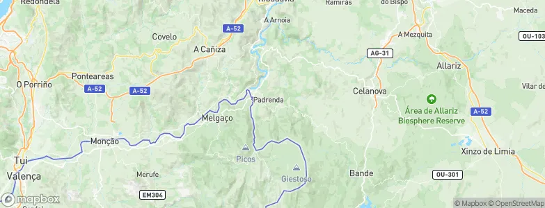 Padrenda, Spain Map