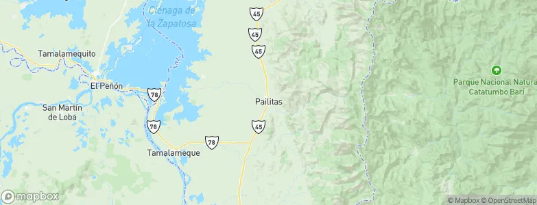 Pailitas, Colombia Map