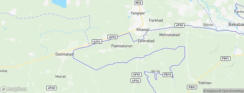 Pakhtakoron, Tajikistan Map