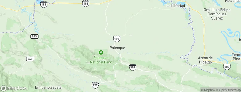 Palenque/Temp, Mexico Map