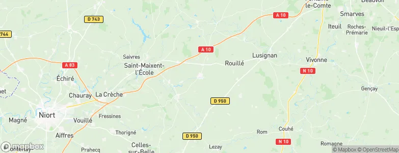 Pamproux, France Map