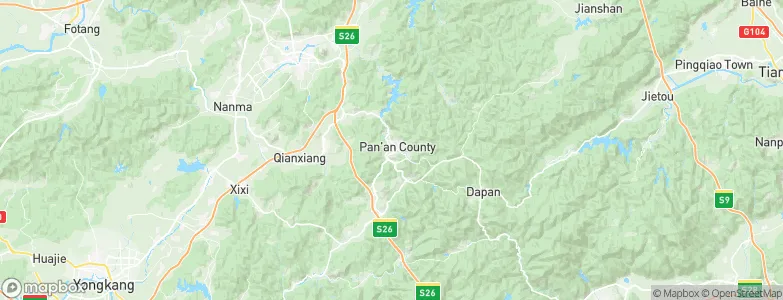 Pan’an, China Map