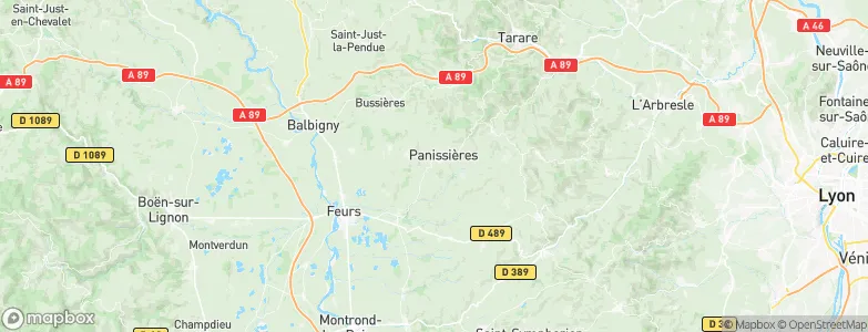 Panissières, France Map