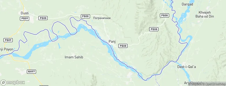 Panj, Tajikistan Map