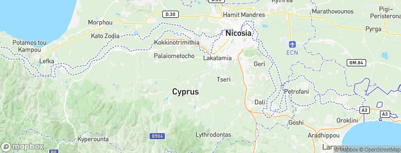 Páno Defterá, Cyprus Map