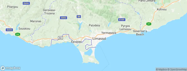 Pano Polemidya, Cyprus Map