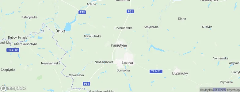 Panyutyne, Ukraine Map