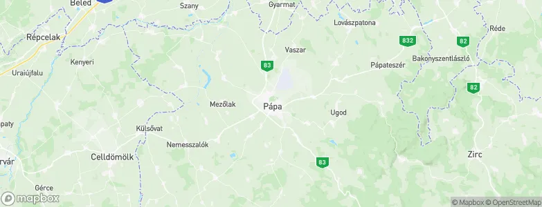 Pápa, Hungary Map
