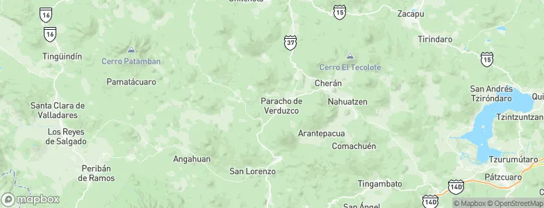 Paracho de Verduzco, Mexico Map