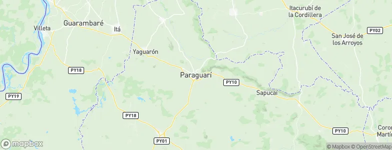 Paraguarí, Paraguay Map