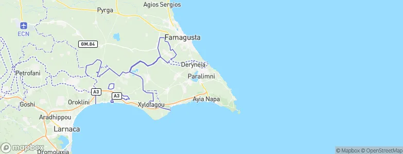 Paralímni, Cyprus Map