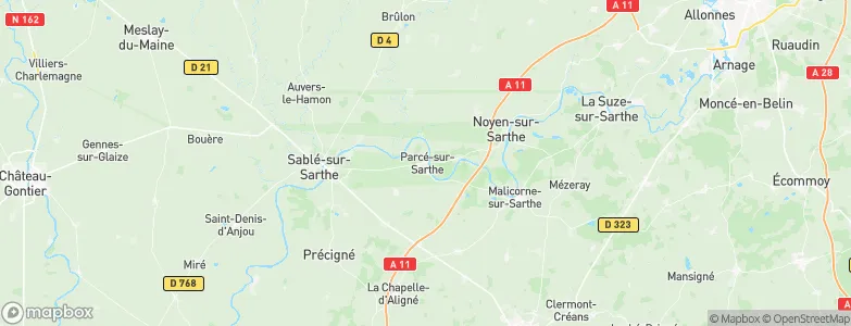 Parcé-sur-Sarthe, France Map