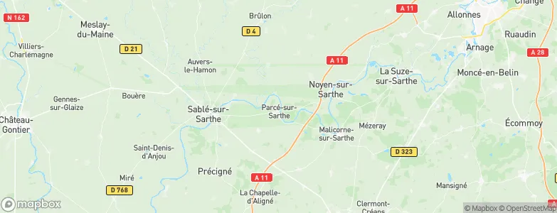 Parcé-sur-Sarthe, France Map