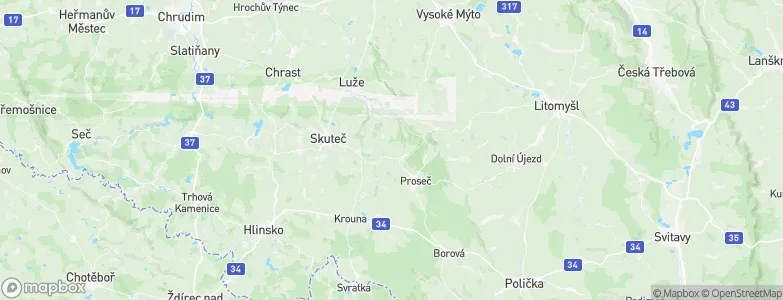 Pardubický kraj, Czechia Map