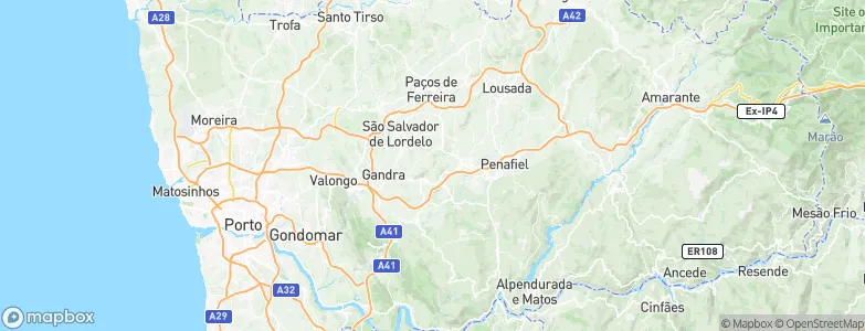 Paredes Municipality, Portugal Map