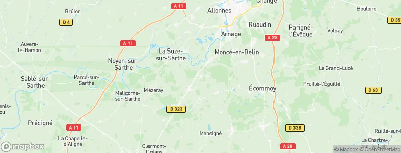 Parigné-le-Pôlin, France Map