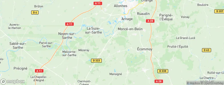 Parigné-le-Pôlin, France Map