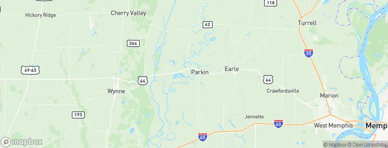 Parkin, United States Map
