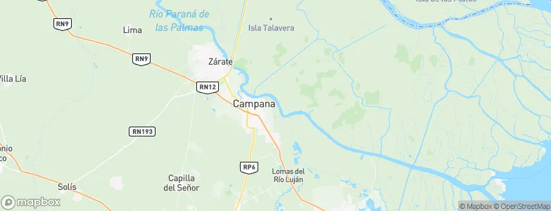 Partido de Campana, Argentina Map