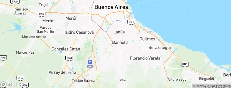 Partido de Lomas de Zamora, Argentina Map