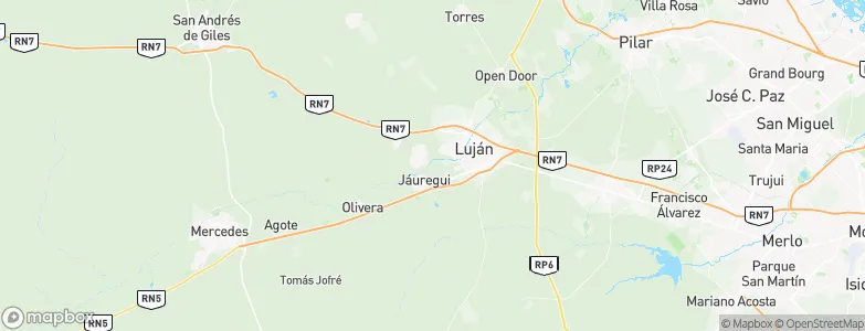 Partido de Luján, Argentina Map