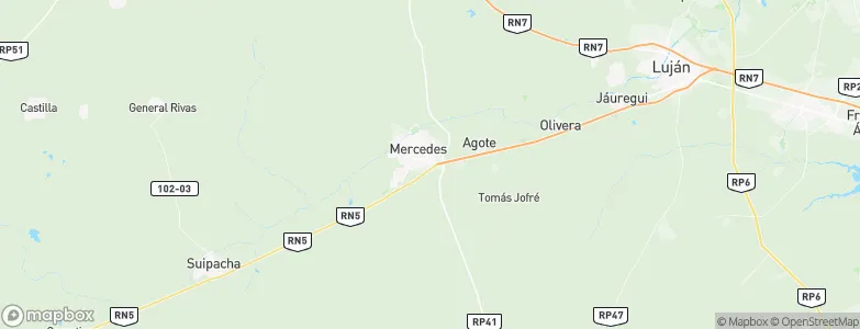 Partido de Mercedes, Argentina Map