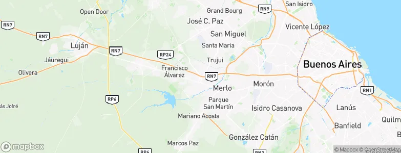 Partido de Moreno, Argentina Map