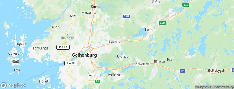 Partille Municipality, Sweden Map