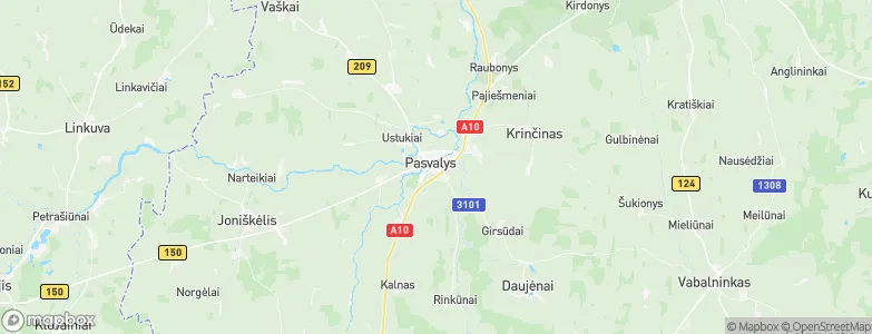 Pasvalys, Lithuania Map