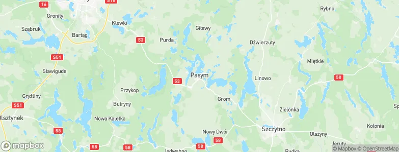 Pasym, Poland Map